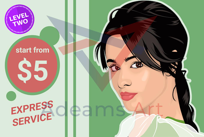 design awesome vector vexel art cartoon portrait