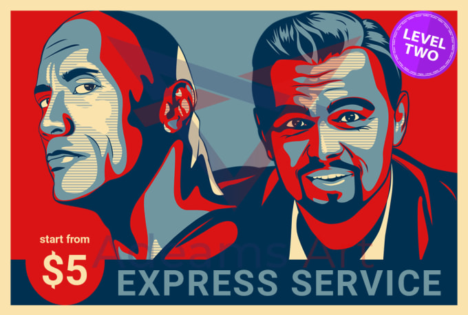 Make A Cartoon Portrait In Obama Hope Style Poster Campaign By Adeamsart Fiverr