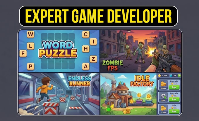 do reskin, develop 2d 3d unity mobile game development