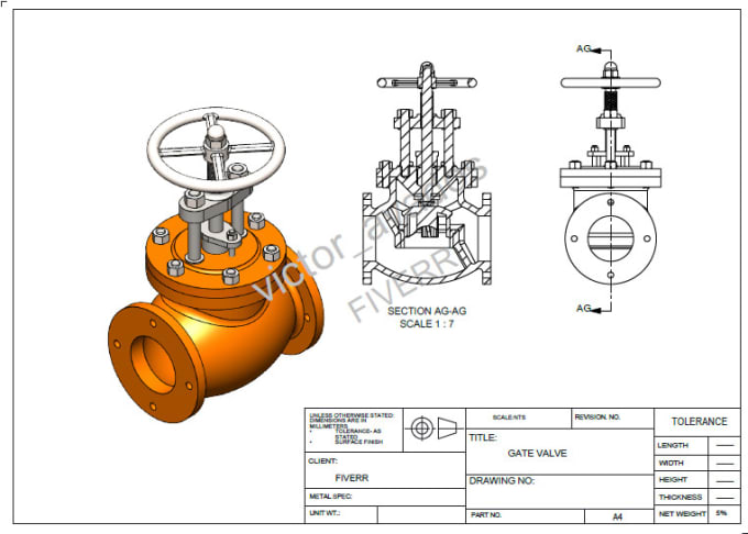 Create Your 2d 3d Cad Model And Mechanical Drawing By Victor Avados