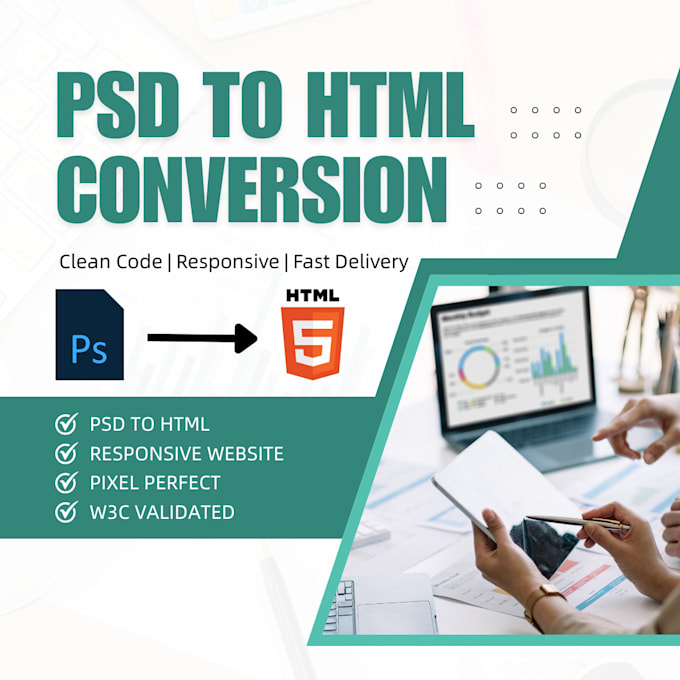 convert PSD to responsive HTML5 or bootstrap5 website