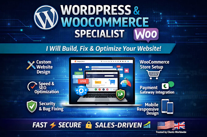 design, fix, and optimize your wordpress woocommerce website professionally