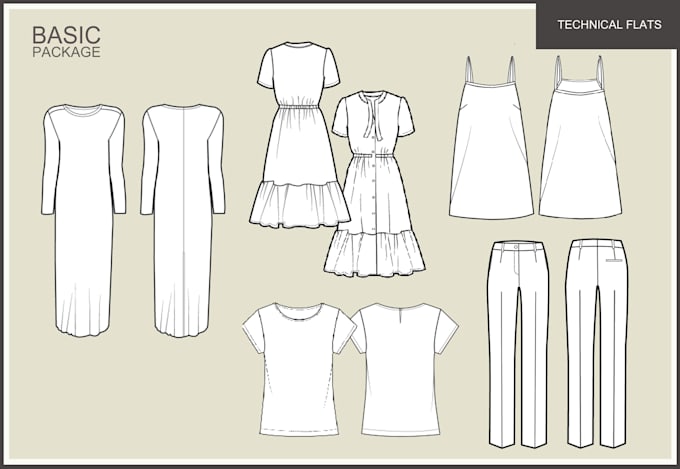 create a detailed technical drawing,cad for your garment