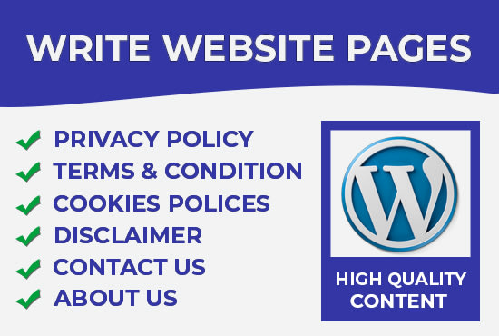 create wordpress pages privacy policy, disclaimer, about us