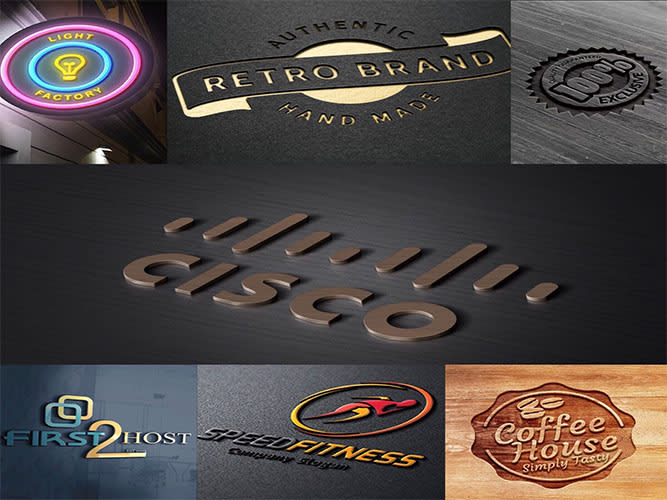 design custom logo design with 3d mockup