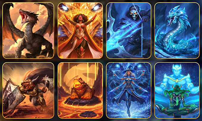 draw characters, card game, illustration artwork for you