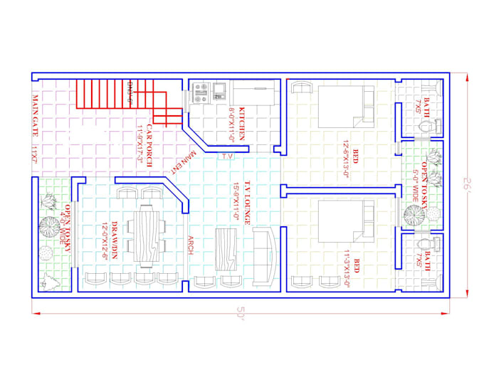 draw your architectural plan and presentation drawing