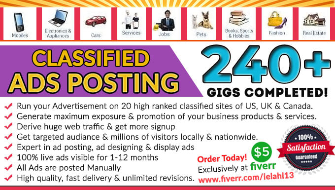 Do Ads Posting On Top Rated Classified Ads Posting Sites By Ielahi13