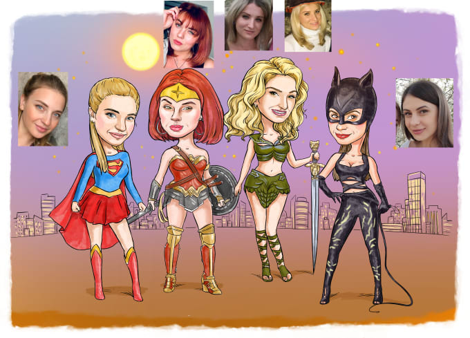 Draw A Group Friends Or Family Caricature For You By Daniila1