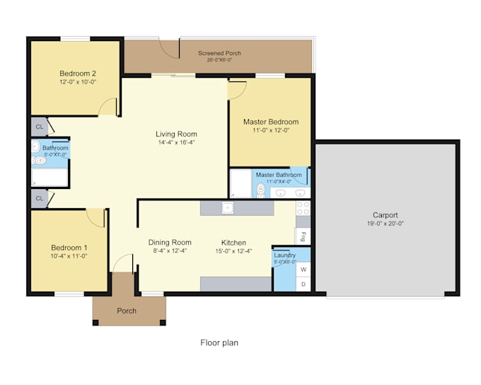 draw color floor plans for estate agents