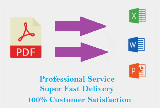 convert pdf into ms word or powerpoint or excel