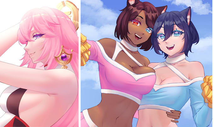 draw custom anime art of your oc, character, and fanart