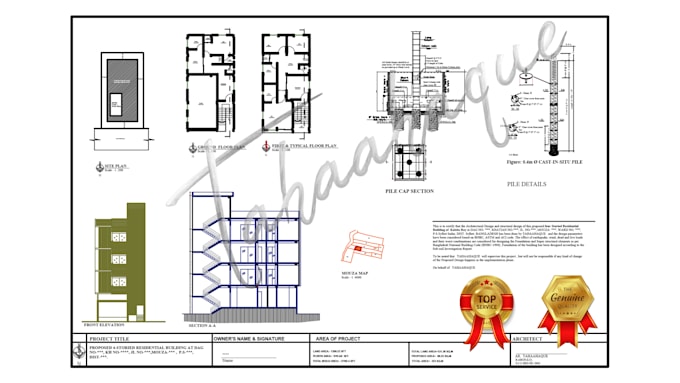 make 2d floor plan,elevation,section and site plan