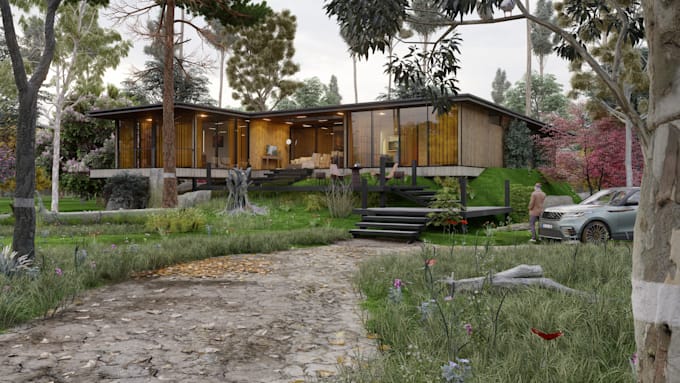 provide photorealistic 3d architectural rendering