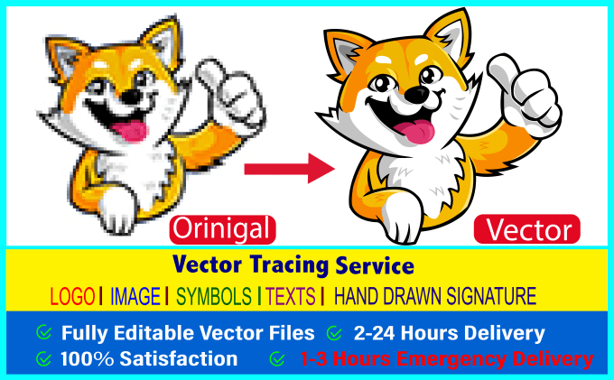 Hire a freelancer to vector trace, convert, redraw, recreate logo, line or image