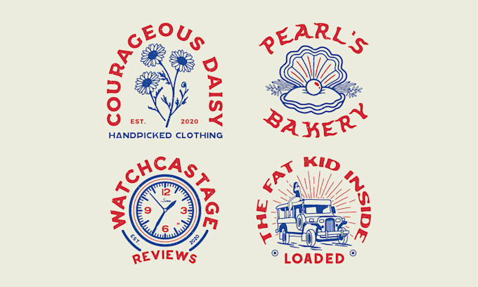 design vintage logo with hand drawn illustration