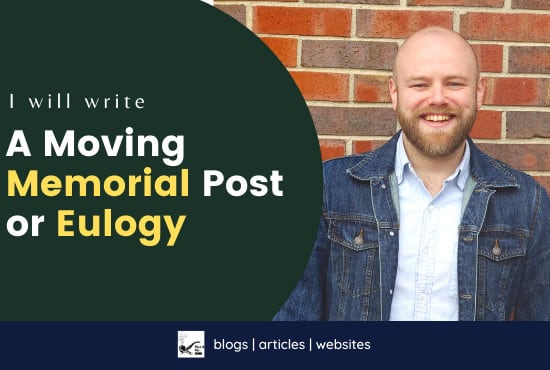 write a moving eulogy or memorial for family and pets
