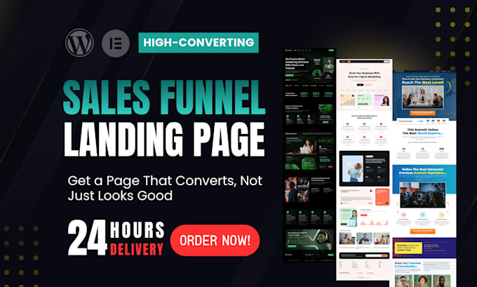 design landing page or sales funnel using wordpress elementor