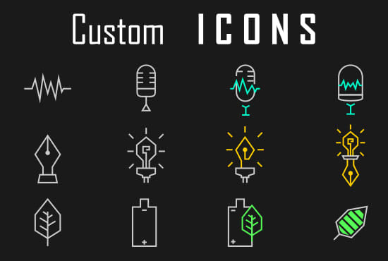 Design modern icons pack both line and custom by Mt_fallen | Fiverr