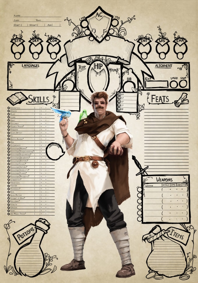 Paint your dnd characters and make a custom character sheet by  Bradleyhemmesta