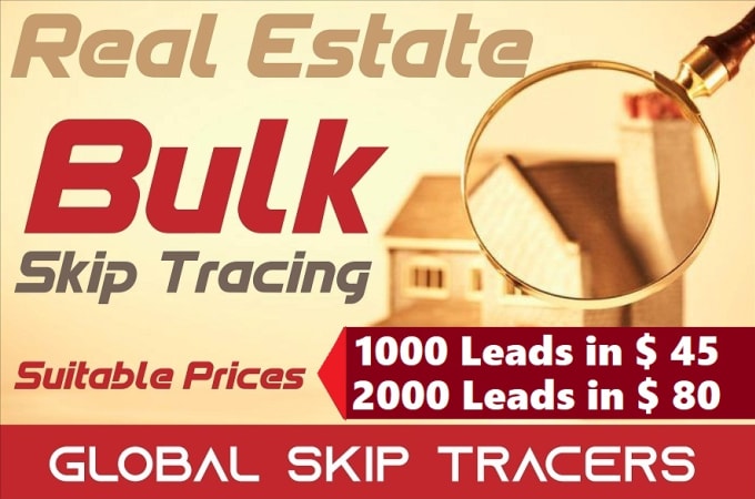 Hire a freelancer to do real estate skip tracing in bulk