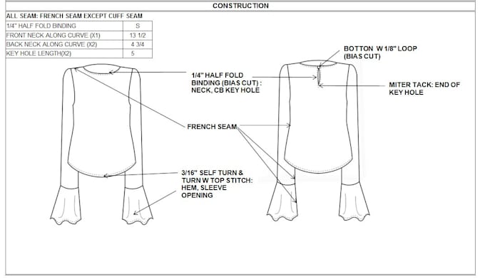 Draw flat sketches of your garment or techpack by Yoonsy82 Fiverr