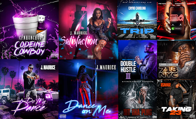 design custom album cover art, trap album cover and single cover