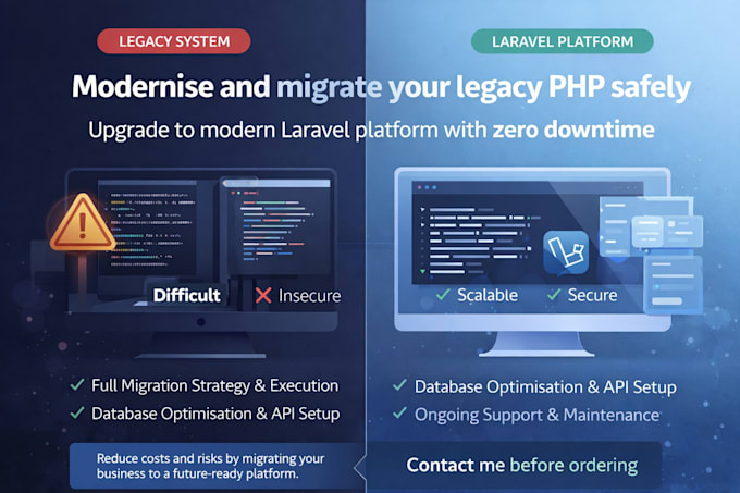 modernise and migrate your legacy PHP application to  laravel