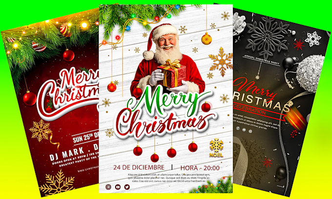 design awesome eye catching christmas event,  business flyers