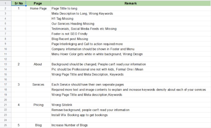 provide SEO audit report with strategy