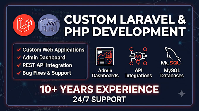 fix, develop, and customize laravel PHP websites