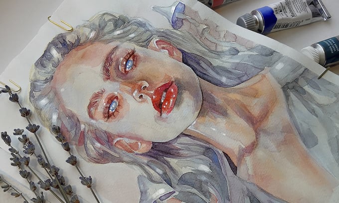 draw outstanding watercolor portrait