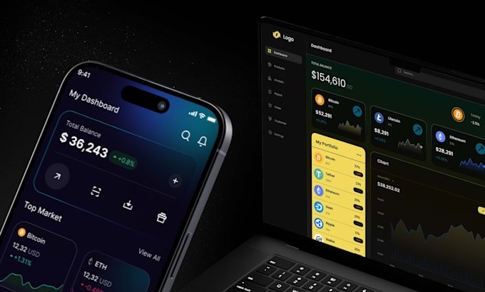 design modern finance uiux for app and dashboard