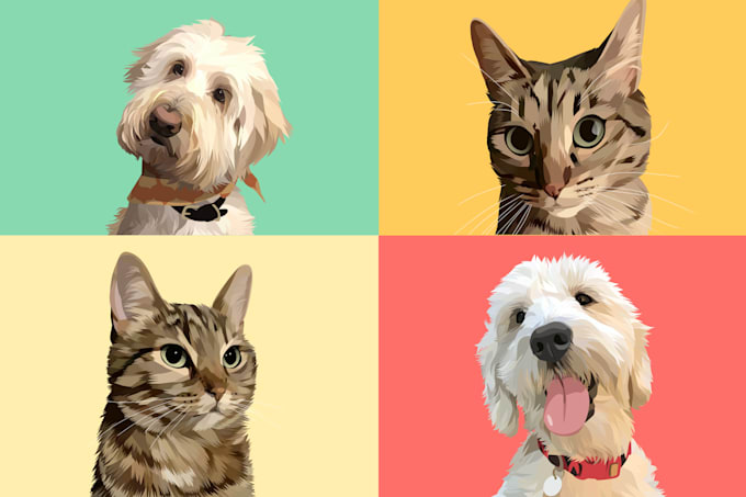 draw your dog or any pets into cartoon