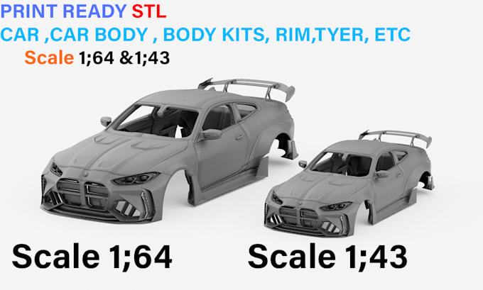 3d car modeling body kits and any body parts for stl file