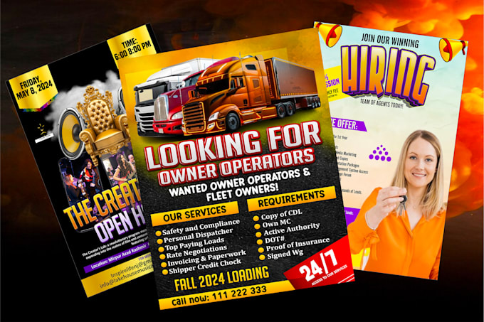 do truck flyer, hookah, birthday, transport flyer, hiring