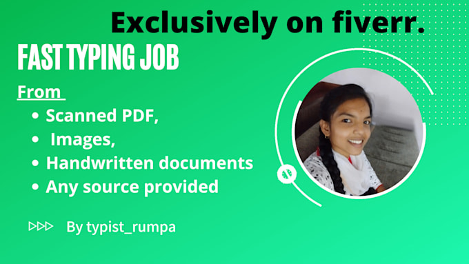 be your typist for fast typing job,within 24 hours