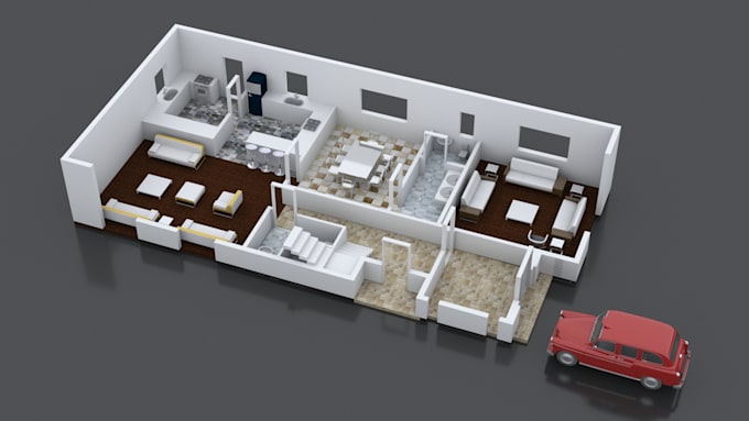 create furnished 3d floor plans