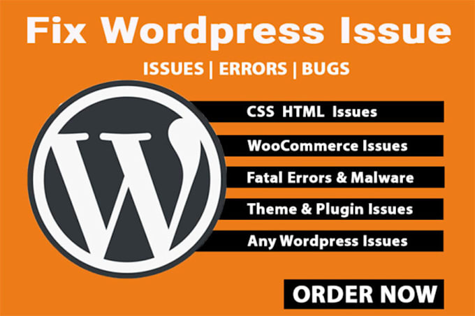 fix any wordpress issues, errors, bugs, css, provide wp help