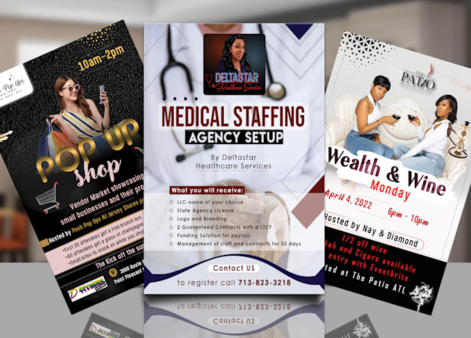 design an awesome flyer and poster for you within 6 hours