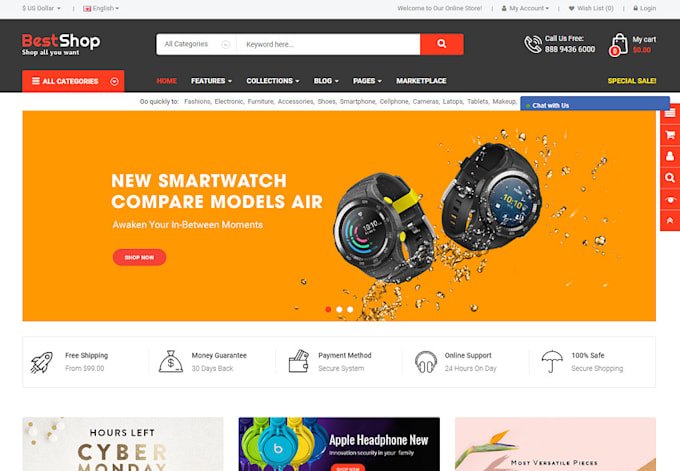 develop ecommerce app and website for your business, b2b grocery, booking food