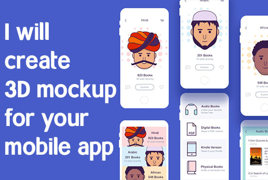 create 3d mockup for your mobile application
