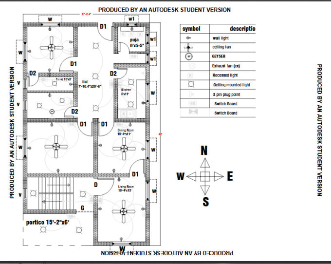 Electrical drawing of floor plan design autocad by