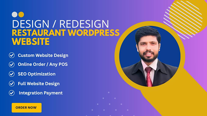 design restaurant website in wordpress  with online ordering