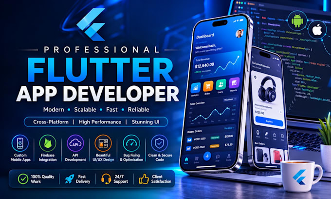 develop ai flutter mobile apps for android, ios, web, and desktop