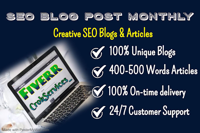 write 60 SEO blog posts monthly with related articles