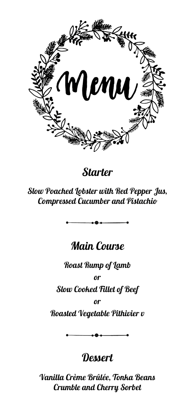 Send you a semi customised menu card pdf by Work_star | Fiverr