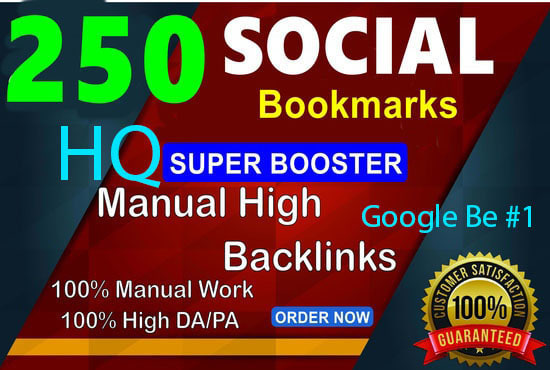 create 250 bookmark backlink for your website ranking no1