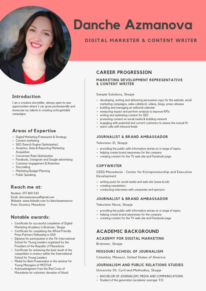 resume examples for job interview