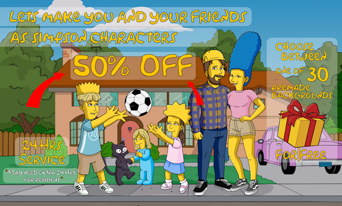 draw you as the best simpson yellow cartoon character